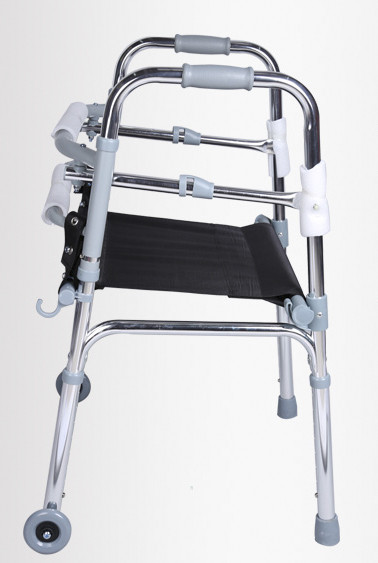 Walker de dobramento de alumínio ajustável leve com assento