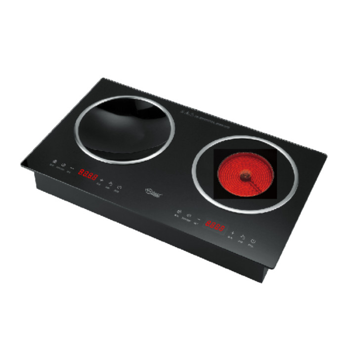 Double head voice control induction cooker