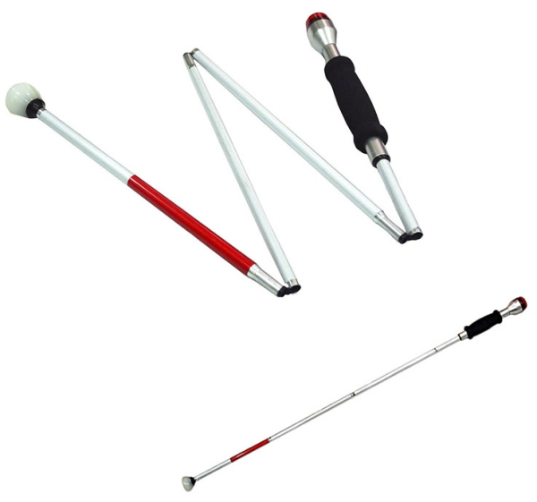 ALKG01SGM Smart Safety Flashing Alarm White Cane - Enhanced Visibility for Independent Mobility