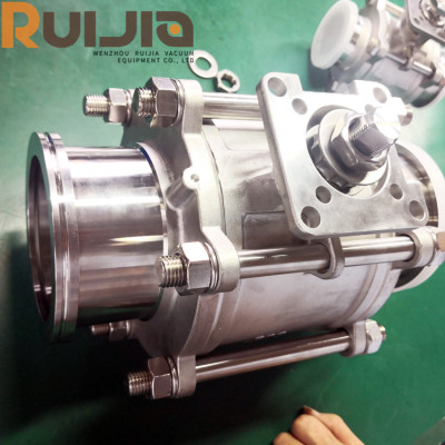 ISO Vacuum Ball Valves 2 Way manul SS304/316L ISO63-ISO100