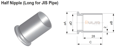 Vacuum Component Flange Fittings KF Nipple long for JIS   Pipe Stainless Steel Wholesale China