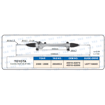 28045C2  Hydraulic Steering Rack /Steering Gear TOYOTA Corolla IX (E120,E130)