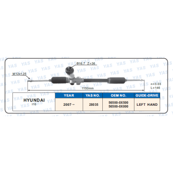 28035 Hydraulic Steering Rack /Steering Gear HYUNDAI l10