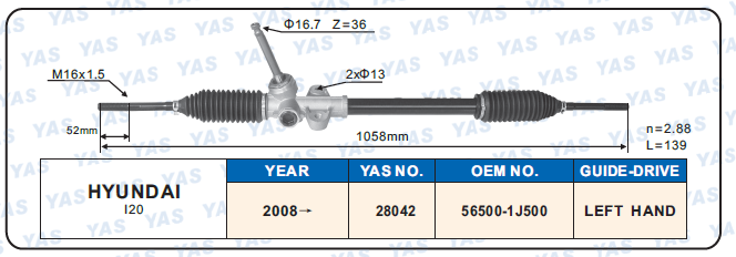 28042 Hydraulic Steering Rack /Steering Gear HYUNDAI l20