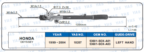 18207 Hydraulic Steering Rack /Steering Gear HONDA ODYSSEY