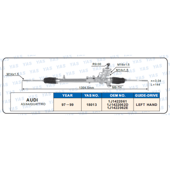 18013 Hydraulic Steering Rack /Steering Gear AUDI A3/A4/QUATTRO