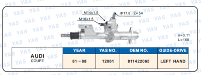 12001 Hydraulic Steering Rack /Steering Gear AUDI A6 2.4/2.8(B4, C5)