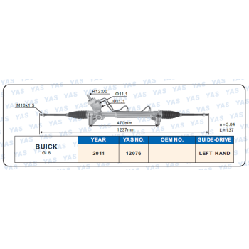 12076 Hydraulic Steering Rack /Steering Gear BUICK GL8