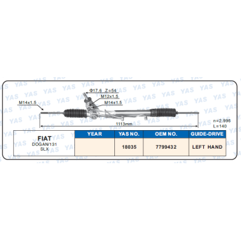 18035 Hydraulic Steering Rack /Steering Gear FIAT DOGAN/131 SLX
