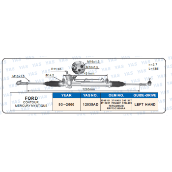 12035AD  Hydraulic Steering Rack /Steering Gear FORD CONTOUR, MERCURY MYSTlQUE