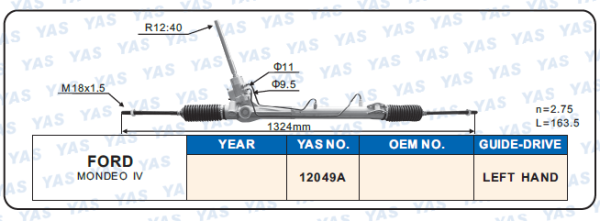 12049A Hydraulic Steering Rack /Steering Gear FORD MONDEO lV