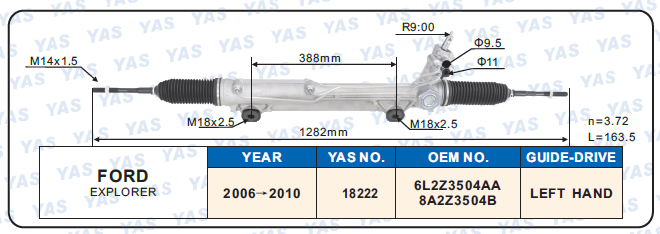 18222 Hydraulic Steering Rack /Steering Gear FORD EXPLORER