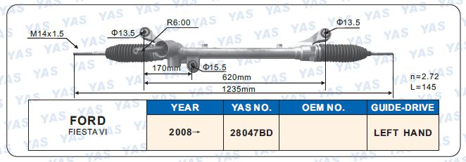 28047BD Hydraulic Steering Rack /Steering Gear FORD FIESTA VI