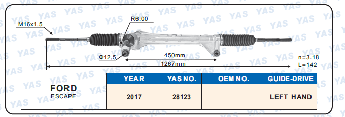 28123  Hydraulic Steering Rack /Steering Gear FORD ESCAPE