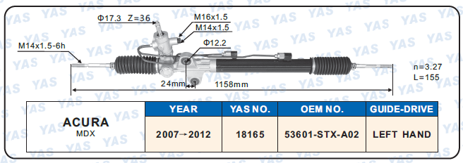 18165 Hydraulic Steering Rack /Steering Gear ACURA MDX