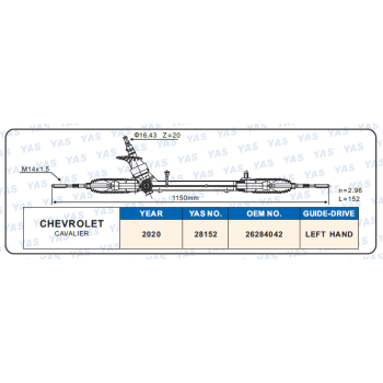 28152 Hydraulic Steering Rack /Steering Gear CHEVROLET CAVALIER