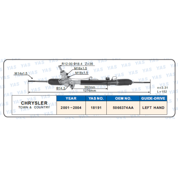 18191 Hydraulic Steering Rack /Steering Gear CHRYSLER TOWN & COUNTRY