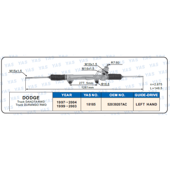 18185 Hydraulic Steering Rack /Steering Gear DODGE Truck DAKOTA RWD Truck DURANGO RWD