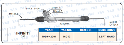 16012 Hydraulic Steering Rack /Steering Gear  INFINITI Q45