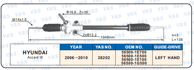 28202 Hydraulic Steering Rack /Steering Gear KIA RIO II