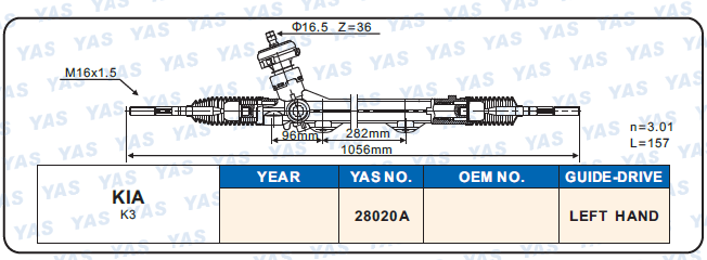 28020A Hydraulic Steering Rack /Steering Gear KIA K3