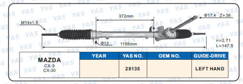 28135 Hydraulic Steering Rack /Steering Gear MAZDA CX3 CX-30