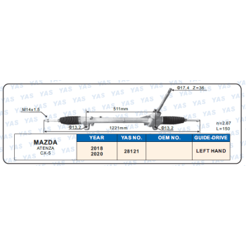 28121 Hydraulic Steering Rack /Steering Gear MAZDA ATENZA CX-5