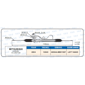 12040 Hydraulic Steering Rack /Steering Gear MITSUBISHI LIONCEL V3 LINGYUE