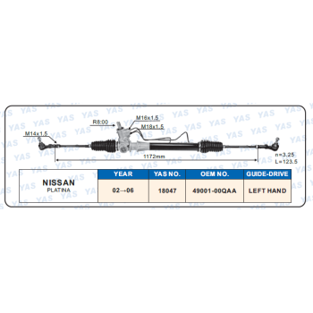 18047 Hydraulic Steering Rack /Steering Gear NISSAN PLATINA