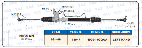 18047 Hydraulic Steering Rack /Steering Gear NISSAN PLATINA