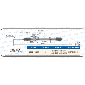 18111 Hydraulic Steering Rack /Steering Gear NISSAN PRIMERA (P12)