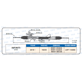 18203 Hydraulic Steering Rack /Steering Gear NISSAN PATHFINDER R52