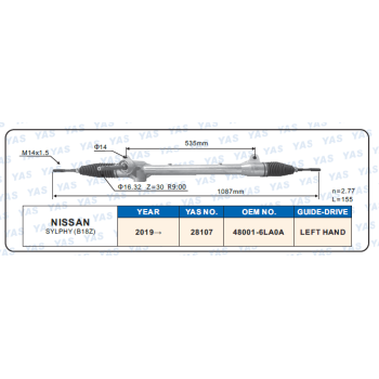 28107 Hydraulic Steering Rack /Steering Gear NISSAN SYLPHY (B18Z)