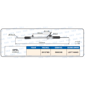 28127BD Hydraulic Steering Rack /Steering Gear OPEL CORSA C