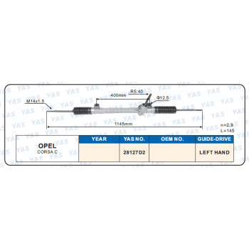 28127D2 Hydraulic Steering Rack /Steering Gear OPEL CORSA C