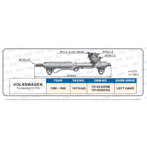 18110AQ Hydraulic Steering Rack /Steering Gear VOLKSWAGEN Transporter IV (T4)