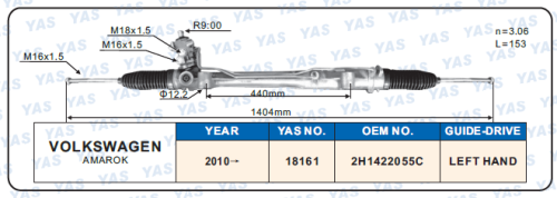 18161 Hydraulic Steering Rack /Steering Gear VOLKSWAGEN AMAROK