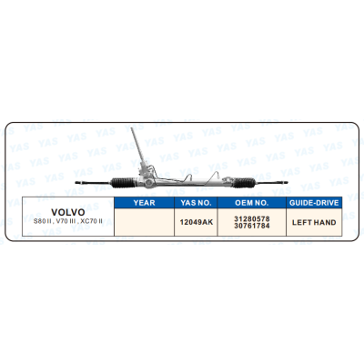 12049AK Hydraulic Steering Rack /Steering Gear VOLVO S80  II, V70 III, XC70 II