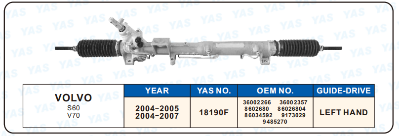 18190F Hydraulic Steering Rack /Steering Gear VOLVO S60  V70