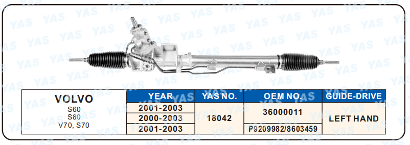 18042 Hydraulic Steering Rack /Steering Gear VOLVO S60 S80 V70,S70