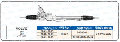 18042 Hydraulic Steering Rack /Steering Gear VOLVO S60 S80 V70,S70