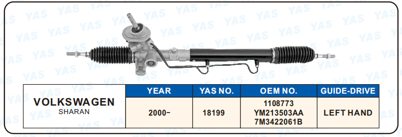 18199 Hydraulic Steering Rack /Steering Gear VOLKSWAGEN SHARAN