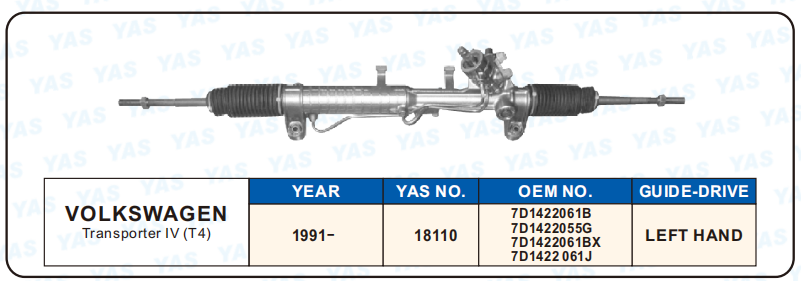 18110 Hydraulic Steering Rack /Steering Gear VOLKSWAGEN Transporter IV (T4)