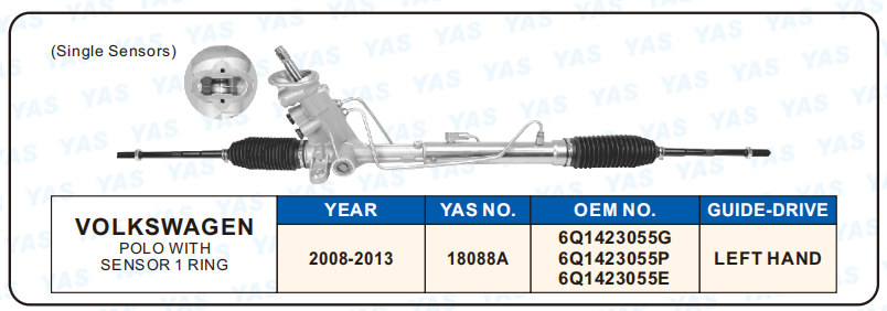 18088A Hydraulic Steering Rack /Steering Gear VOLKSWAGEN POLO WITH SENSOR 2 RING