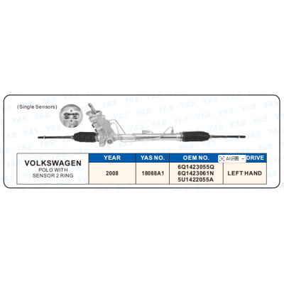 18088A1 Hydraulic Steering Rack /Steering Gear VOLKSWAGEN POLO WITH SENSOR 2 RING