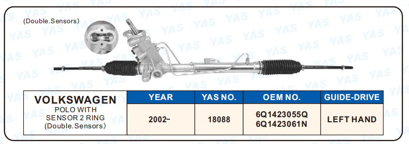 18088 Hydraulic Steering Rack /Steering Gear VOLKSWAGEN POLO WITH SENSOR 2 RING