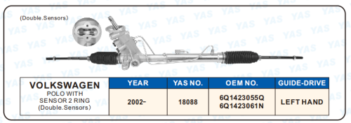 18088 Hydraulic Steering Rack /Steering Gear VOLKSWAGEN POLO WITH SENSOR 2 RING
