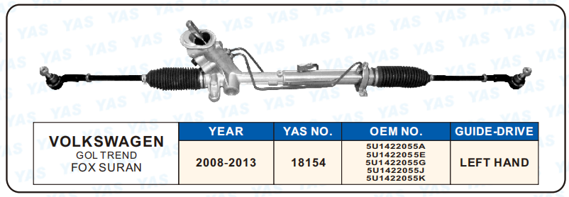 18154 Hydraulic Steering Rack /Steering Gear VOLKSWAGEN GOL TREND FOX SURAN