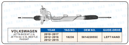 18236 Hydraulic Steering Rack /Steering Gear VOLKSWAGEN JETTA BICENT 2.5L JETTA GLI 2.0L,BETTLE PASSAT