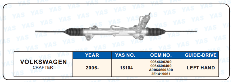 18104 Hydraulic Steering Rack /Steering Gear VOLKSWAGEN CRAFTER